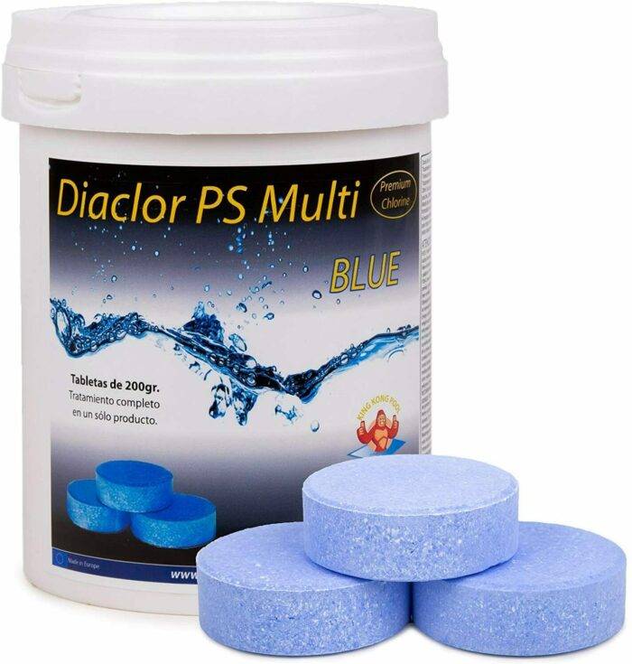 Producto común ✅ DIACLOR Cloro Lento para Piscinas 5 Efectos BLUE – 5 Pastillas 200 gr – 1 kg